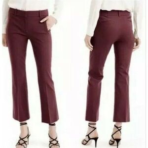 J. Crew Teddie Maroon Burgundy Cropped Stretch Work Business Casual Y2K Pants